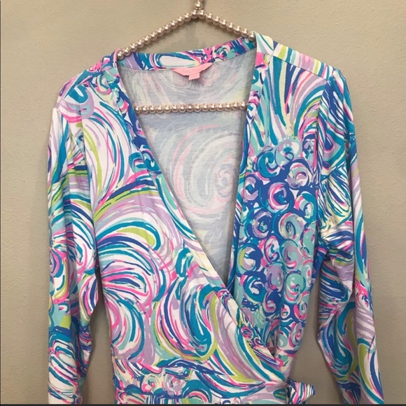 Lilly Pulitzer Emilia Wrap Dress - Sz L - Picture 3 of 8